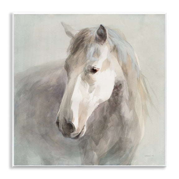Stupell Industries Traditional White Horse Wall Plaque Art, 12 x 12, by Danhui Nai