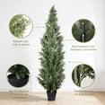 thumbnail image 4 of 6FT Artificial Cypress Tree Tall Fake Topiary Cypress Tree Realistic Indoor Outdoor Plants for Home Decor Housewarming Gift, 4 of 8