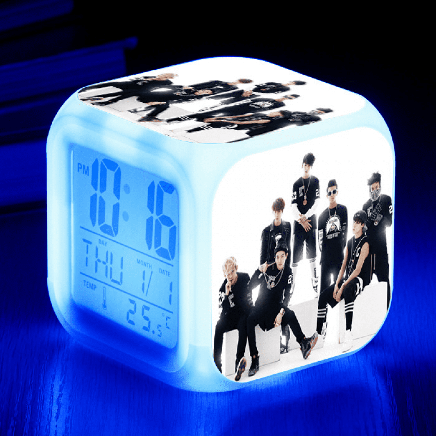 TIMPCV LED Digital Bedroom Alarm Clock Easy Setting Cube Wake Up Clocks