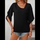 thumbnail image 4 of Blusas Informales Elegantes para Mujer, Blusas Asimétricas de Cuello en V para Trabajo, Camisas de Verano con Mangas con Volantes. Negro S, 4 of 7