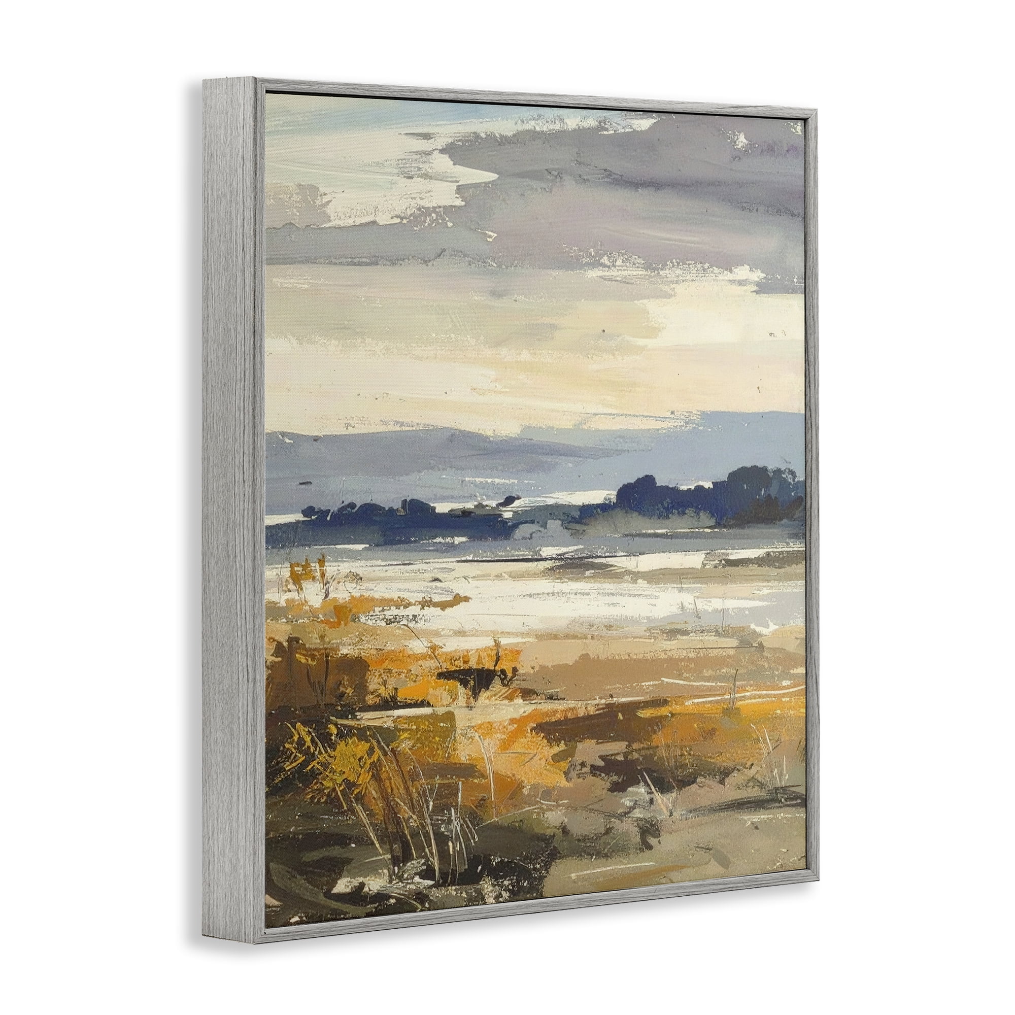 Stupell Industries Distant Horizon Abstract Gray Framed Giclee Art, design by Alonza Saunders