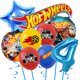 thumbnail image 3 of Kit de globos de aluminio de Hot Wheels para decoraciones de fiesta de cumpleaños de autos de carrera para niños, suministros para fiestas de bienvenida al bebé, juego de globos con números de 32 pulg, 3 of 5