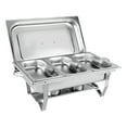 thumbnail image 2 of 9.5Qt Commercial Chafing Dish Buffet Serving Trays, Rectangle Stainless Steel Food Warmer Buffet Server 1/3 Size Serving Pans Silver, 2 of 8