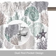 thumbnail image 6 of Coastal Ocean Animals Valance Curtain for Windows Brown Green Grey Coral Starfish Seashell Rod Pocket Curtain Valances Short Window Treatments for Kitchen Bathroom Laundry Basement 56 x 16 Inch, 6 of 9