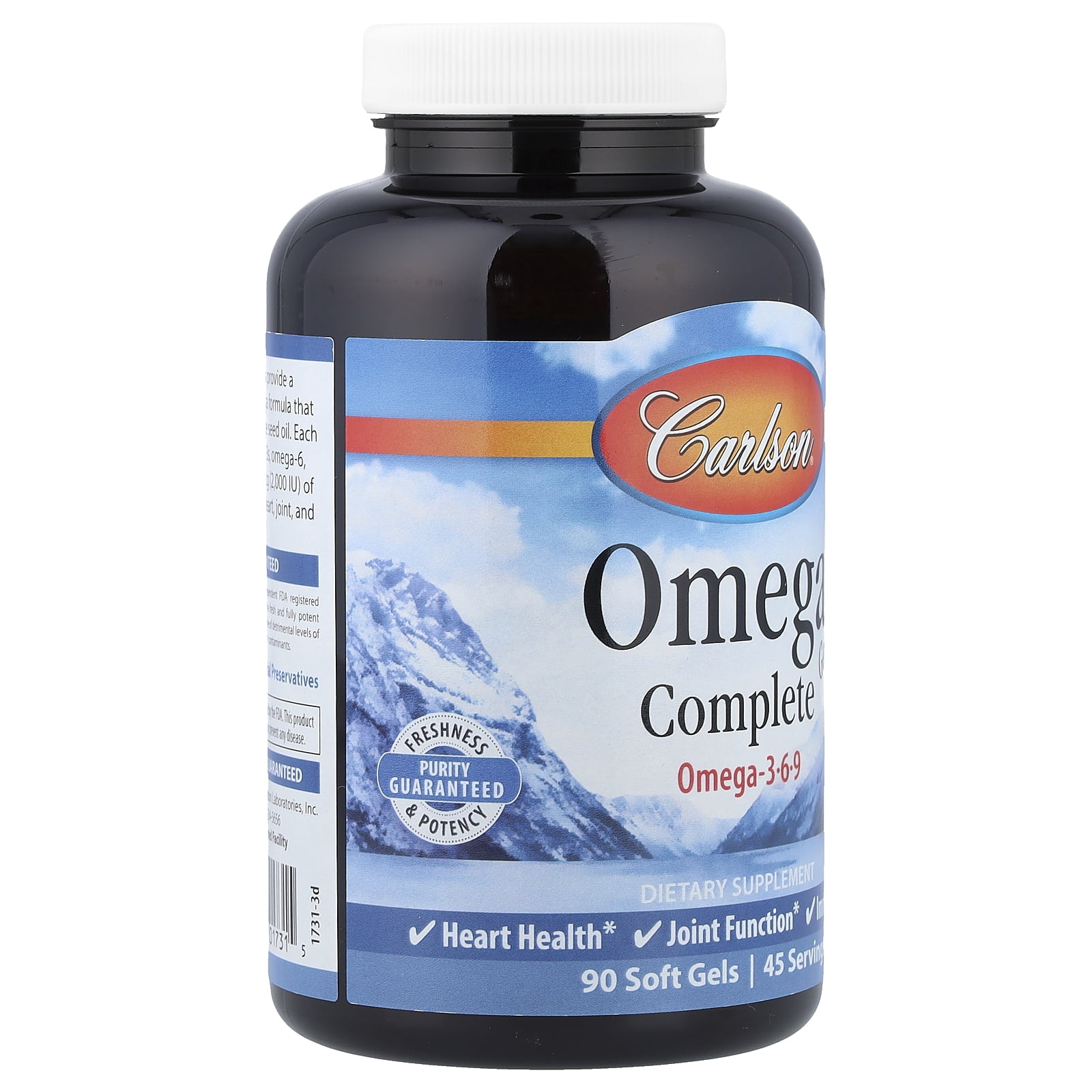 Carlson - Omega Complete Gems, Omega-3-6-9, Wild Caught, Sustainably Sourced, Heart Health, Joint Function  Immune Support, 90 Softgels