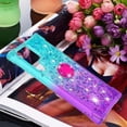 thumbnail image 4 of Glitter Case for Samsung Galaxy S23 Ultra (Not S23, Bling Sparkle Colorful Gradient Quicksand Waterfall Soft TPU Liquid Case Cover with Ring Stand for Samsung S23 Ultra LSJB-Green Purple, 4 of 14