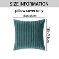 thumbnail image 5 of Unique Bargains Thick Velvet Striped Pillow Covers Pleated Front Cushion Covers 2 Pcs Lake Green 18" x 18", 5 of 6