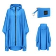 thumbnail image 3 of Raincoat Unisex Rain Coat With Pockets Jacket Hooded Teens For Adults Fashion Umbrella Women plus Size Hooded Jacket Wind And Rain Proof Jacket for Women Womens Raincoats Cropped Rain Jacket Womens, 3 of 5