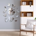 thumbnail image 3 of Reloj de pared geométrico 3D con pegatina acrílica silenciosa y mariposa decorativa para bricolaje Argenta1, 3 of 8