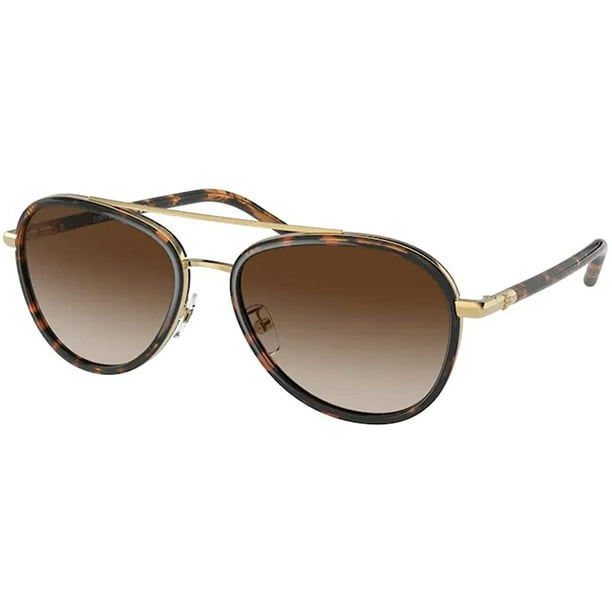 Tory Burch TY6089 330413 57MM Dark Tortoise/Brown Gradient Pilot Sunglasses  for Women + BUNDLE With Designer iWear Complimentary Eyewear Kit -  