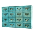 thumbnail image 3 of Rustic 16 Drawers Apothecary Cabinet, Apothecary Chests and Cabinets, Herb Storage Box Blue Cabinet for Store Necklaces, Earrings, Bracelets 20X3.7X13.8in Painting Finish, 3 of 18