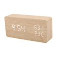 thumbnail image 2 of Tong Wooden Digital Clock Minimalist Design With Large LED Display For Home Bedroom Modern Silent Wall Clock Battery Operated Easy Read, 2 of 6
