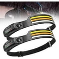 thumbnail image 1 of WavePro 230° Ultra-Light Motion-Sensing Headlamp - 2025 New Rechargeable Headlamp, 230° Wide Beam Head Lamp Motion Sensor LED Headlamp, Three Front-Facing LED Strips, 10Mode Headlamps (2 Pcs), 1 of 8