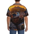 thumbnail image 3 of Wukai Lizard With Sunglasses Sunset Men's Casual Short-Sleeve Button Down Shirt,Cuban Shirts for Men,Mens Short Sleeve Dress Shirts-Large, 3 of 5
