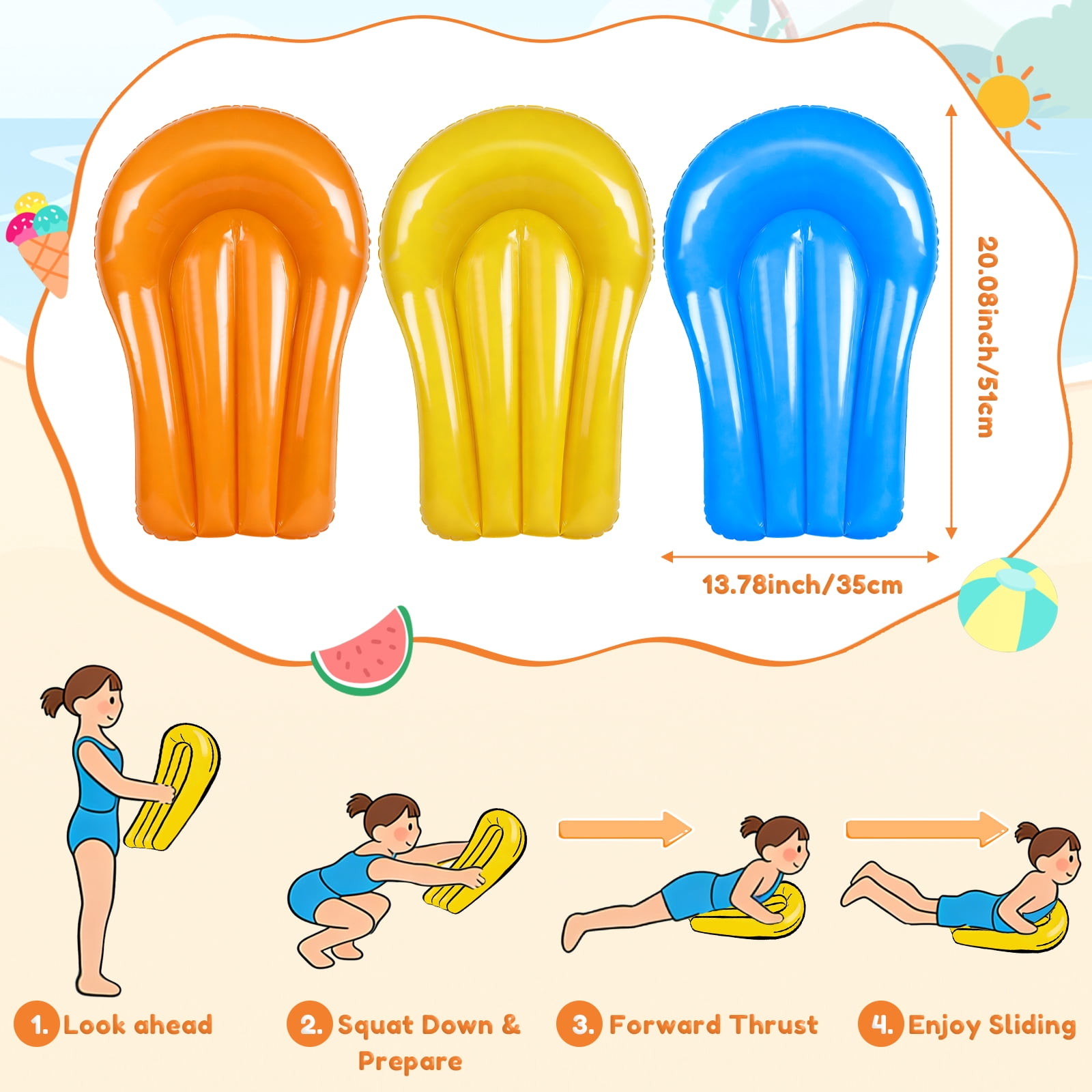 Teblint 22.3FT Triple Lawn Water Slides, Heavy Duty Water Slip Splash Pad with Built in Sprinkler & 3 Bodyboards for Backyard Outdoor Water Fun Toys for Kids Adults