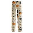 thumbnail image 5 of Halloween Lounge Pants for Women Ghost & Pumpkin Print Stretch Casual Elastic Waist Pj Pants, 5 of 5