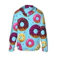 thumbnail image 3 of Sigee Donuts Print UPF50+ Men's Sun Protection Hoodie Shirt SPF UV Shirt Long Sleeve Fishing Outdoor Lightweight, S-3XL, 3 of 9