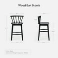 thumbnail image 2 of EYYTHUNG Wood Bar Stool Set of 6, 24-Inch Farmhouse Counter Height Stool Chairs with Ergonomic Curved Back & Solid Wood Legs, Rustic Kitchen Bar Chair, Black, 2 of 7