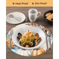thumbnail image 3 of 15 Inch Round Placemats Set of 6, Fall Pumpkins Orange Blue Non Slip Heat Insulation PP Table Mats, Thanksgiving Botanical Rustic Washable Place Mats for Kitchen Dining Party Table Decor, 3 of 7