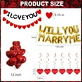 thumbnail image 3 of Proposal Decorations, Will You Marry Me Balloons Banner I Love You Banner Heart Bunting Garland Hanging Swirls Red Heart Foil Balloons Rose Petals for Wedding Valentines Day Marriage, 3 of 6
