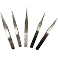 thumbnail image 2 of Precision Tweezers Set Swiss Style 5 Pcs Jewelry Types AA, NN, MM, 3, and 5, 2 of 3