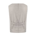 thumbnail image 5 of Cuhas Womens Coats Jackets for Women Vintage Vest Summer Deep V-Neck Solid Casual Sleeveless Tank Cotton Linen Thin Outerwear Vest Womens Tops White 1X, 5 of 6