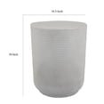 thumbnail image 5 of Plant Stand Table, Carved Detail Patterns, White Resin, Round 18 Inch, 5 of 5