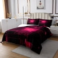 thumbnail image 2 of Abstract Queen Coverlet Set, 3D Stereoscopic Geometric Grid Square Bedspread Set for Kids Boys Bedroom Decor, Modern Geometry Plaid Neon Light Quilt Set, Fuchsia & Black, 2 of 3