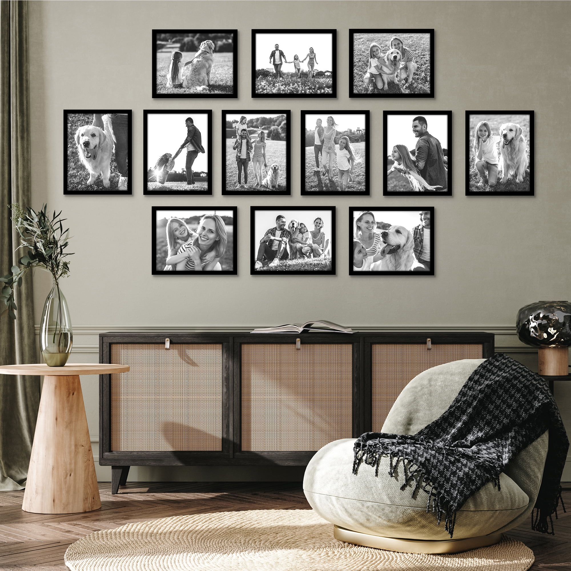 Americanflat 11x14 Picture Frame with Polished Plexiglass 12 Pack Signature Collection Frames Photo - Black