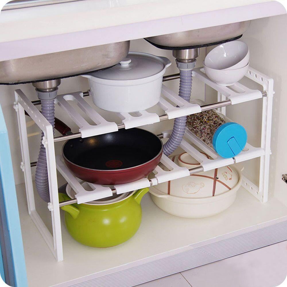 Ktaxon Expandable Under Sink Organizer 2 Tier Multifunctional Storage