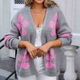 thumbnail image 2 of Pisexur Veste pour Femmes, Cardigans à devant Ouvert, Manteaux Trench, Vestes d'Automne, Cardigan Décontracté Ample à Imprimé Floral à Manches Longues, Chandail Surdimensionné, Haut, 2 of 8