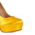 thumbnail image 4 of XYD Women Block Heels Satin Evening Pumps Round Toe Thick Platform Shoes for Events Weddings Size 14.5 Yellow, 4 of 4
