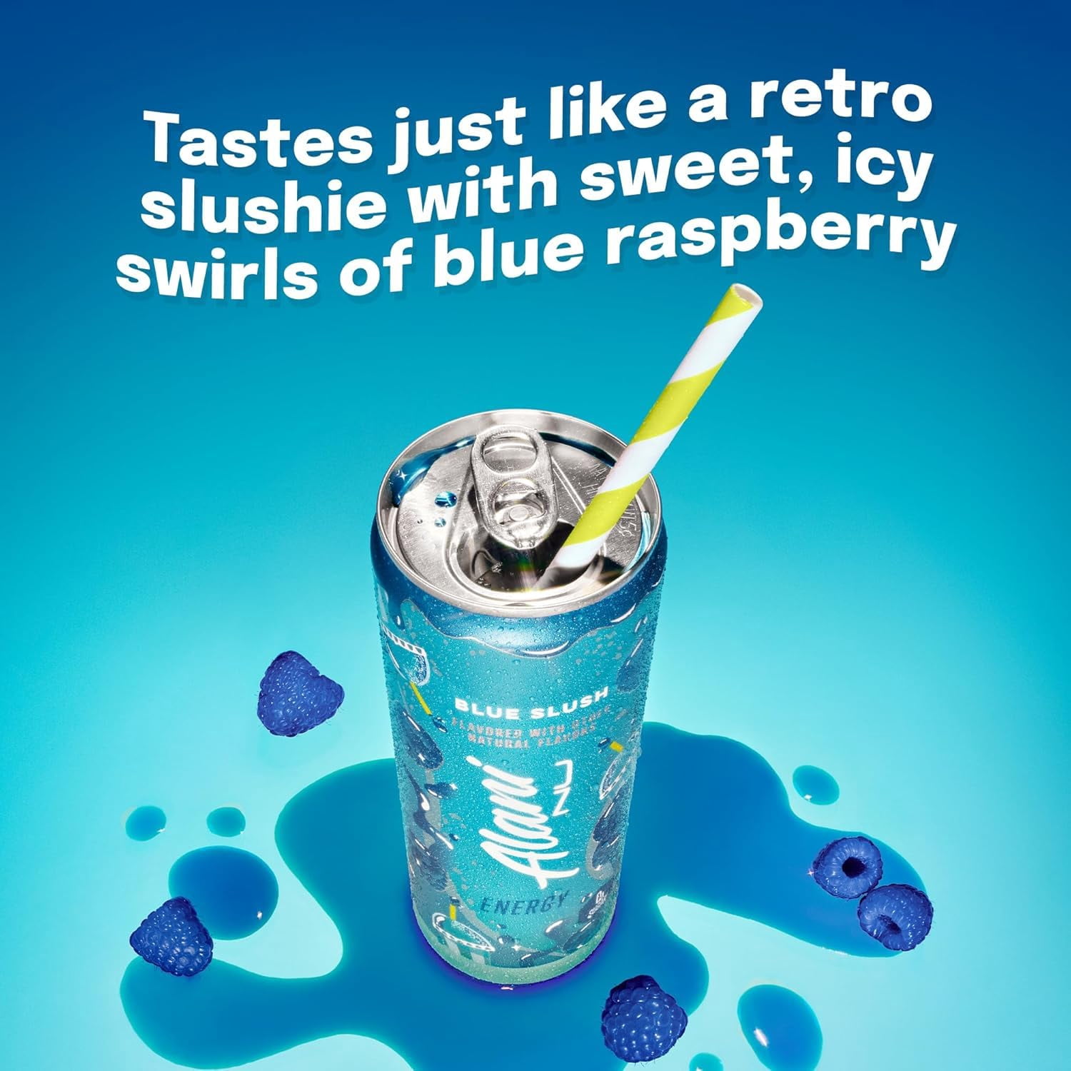 New Alani Energy Drinks Cotton Candy, Cherry Slush, Blue Slush Flavors Variety Pack Sugar-Free, Low-Calorie, 200mg Caffeine, Energy Boost Drink 12 fl oz (Pack of 6)