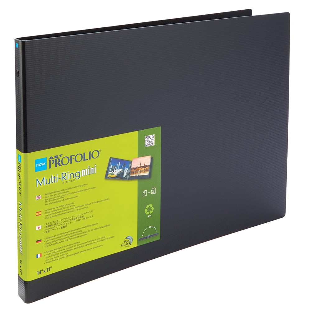 Itoya Art ProFolio Multi-Ring Mini Refillable Binder, 14” x 11”