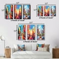 thumbnail image 4 of Designart "Pop Art Berlin II" Cityscapes Framed Wall Art Set Of 3 - Multi-Color Berlin Frame Gallery Set For Office Decor, 4 of 6