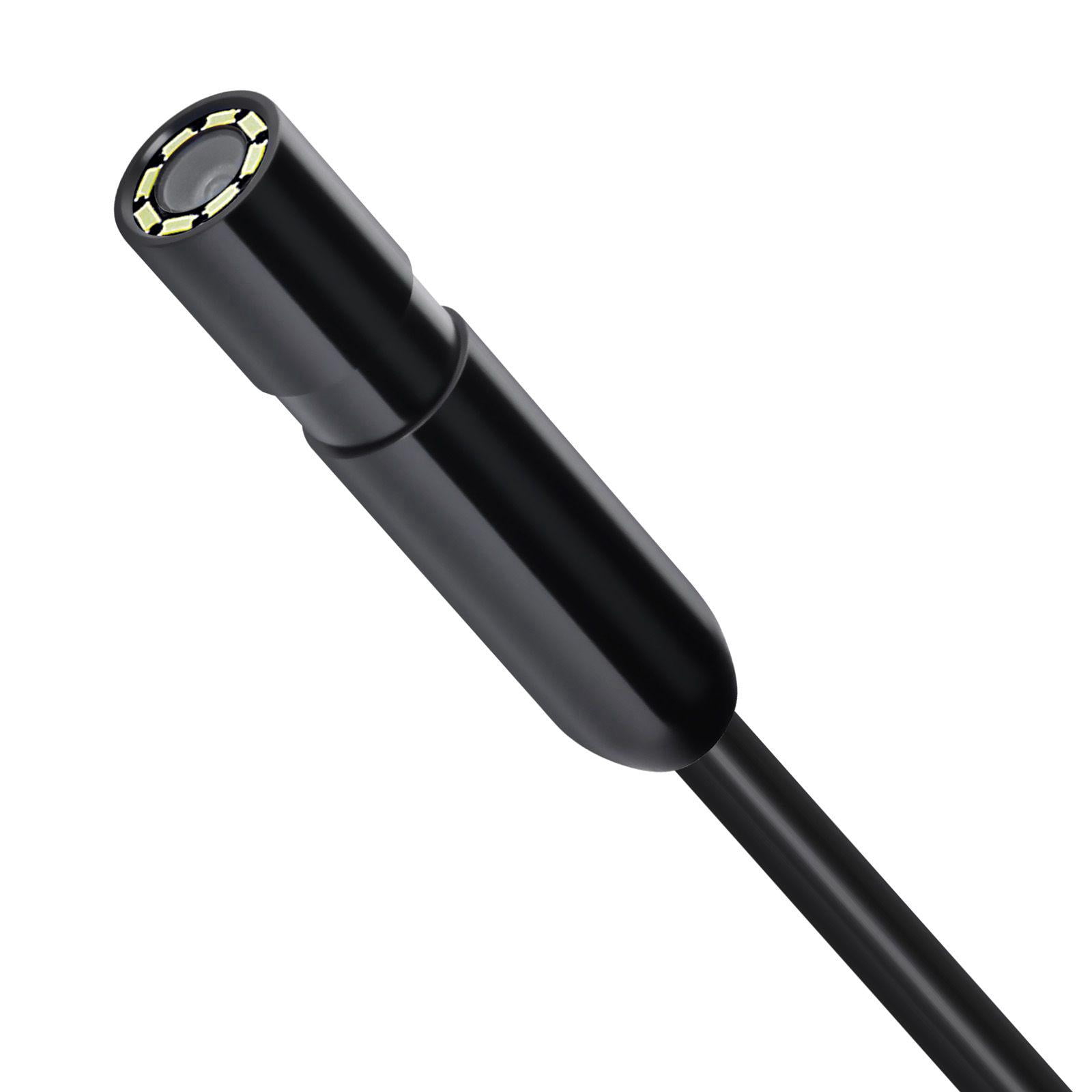 Endoscope Camera 49.2FT Semi Rigid Cable 1920P HD Borescope for Android IOS Industrial Inspection Camera 8 LED Lights 2X Zoom IP67 Waterproof Snake Camera for Auto Plumbing