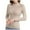 Khaki, variant on Women's Ribbed Turtleneck Fitted Long Sleeve Shirts Basic Thermal Layering Tops