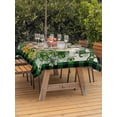 thumbnail image 2 of Outdoor Tablecloth with Umbrella Hole and Zipper, St Patricks Day Rectangle Table Cloth 60x84 Inch Waterproof Tablecloth, Farmhouse Watercolor Dogs Green Shamrock Picnic Table Cover for Patio Camping, 2 of 7