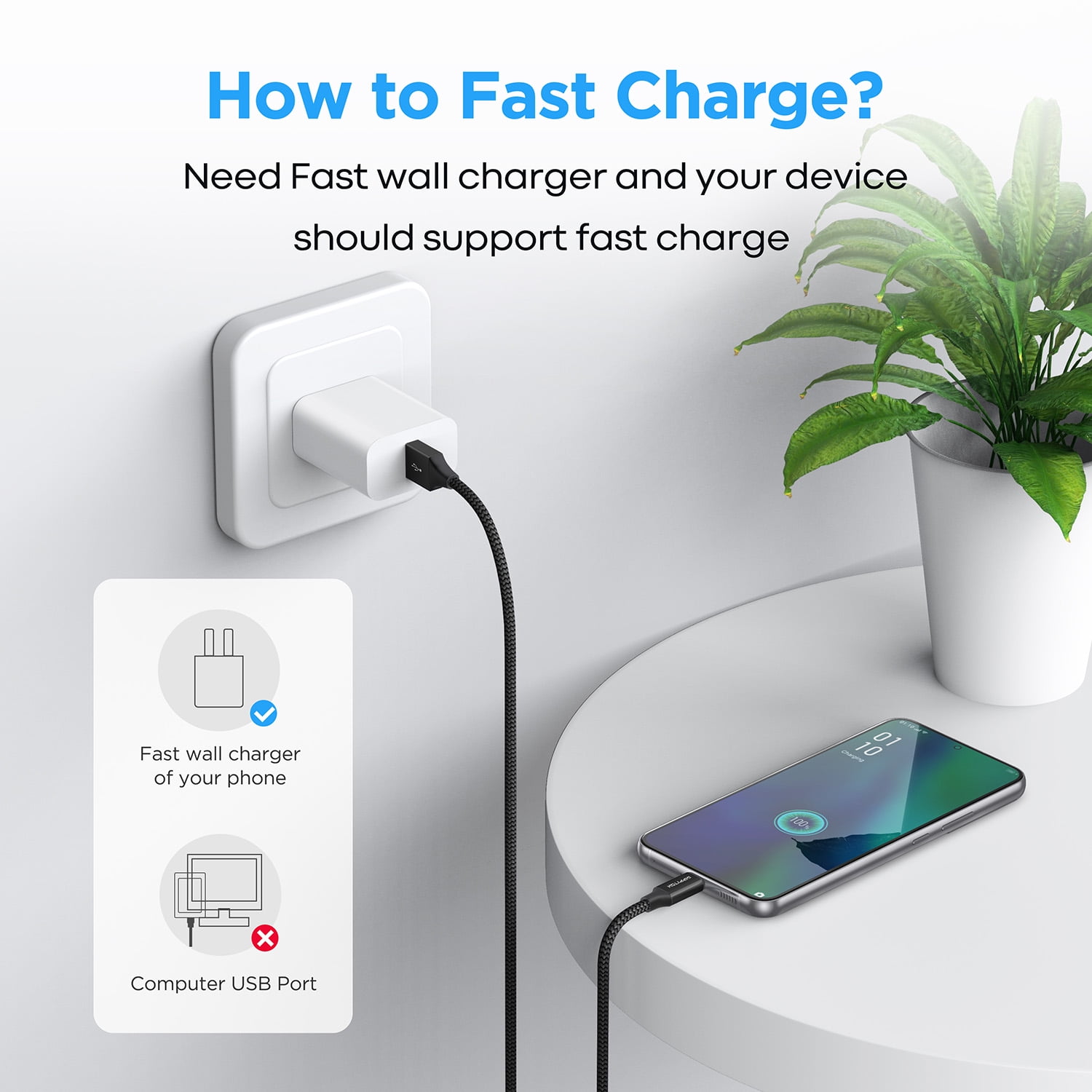 12 FT Long USB to USB C Cable [2-Pack], Premium Nylon Braided USB A to USB C Cable Fast Charging Cord, Extra Long USBA to USBC Cable Compatible for Iphone 17/16/15, Samsung LG Moto Pixel Switch