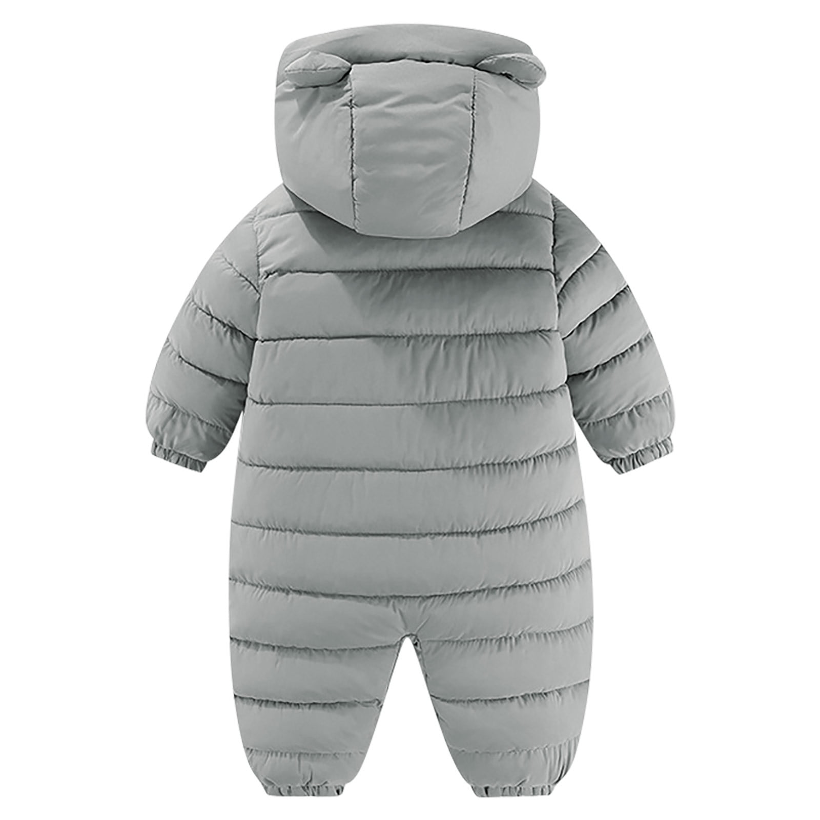 Lovskoo One Piece Jumpsuit Romper Baby Boys Girls Plush Warm Winter Snowsuit 18-24 Months Gray