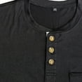 thumbnail image 3 of Binmer Mens Henley Shirts Short Sleeve Button Casual Top Cotton T-Shirt with Pocket, 3 of 6