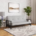 thumbnail image 1 of Harlow Full Metal Arm Futon with 6” Thermobonded High Density Polyester Fill Futon Mattress, 1 of 9