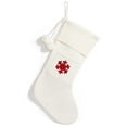 thumbnail image 1 of Christmas Knitted Stocking With Personalised Alphabet Letter Alphabet Decorations Initial White snowflake, 1 of 9