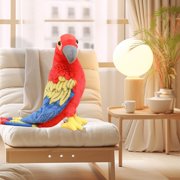 Dualoai Plush Bird Stuffed Toy Budgerigar Plush Toy Kids 19.69inchx10.24inch Present Red Blue Yellow