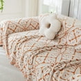 thumbnail image 5 of TOPCHANCES Chenille Couch Cover Sofa Slipcovers Towel Cover Couch Furniture Pet Protector Throws Blanket  (180*300cm, Orange), 5 of 7