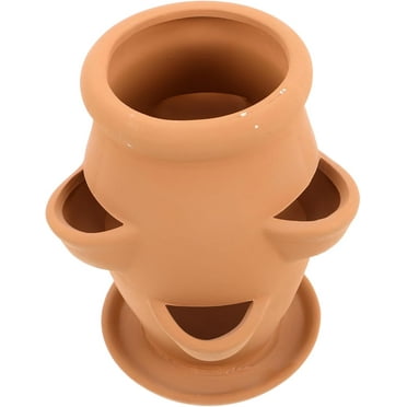 ABCISI Strawberry Tower Planter Succulent Pot for Use Versatile Planter for Flowers Succulents and Strawberries Aesthetic Terracotta Design