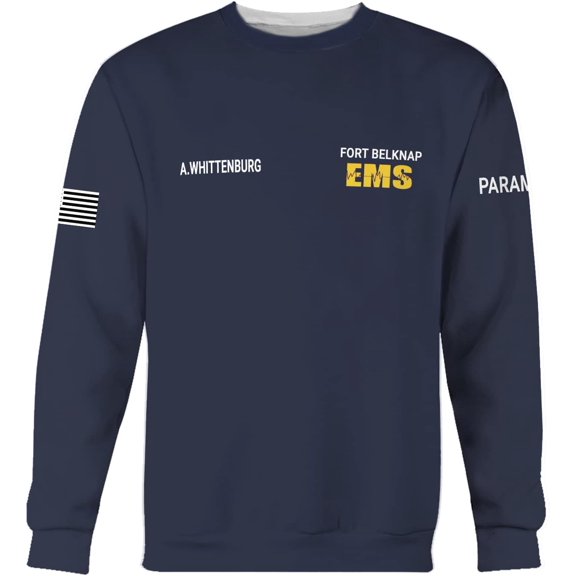 Customize Name EMS EMT Hoodie For Men And Women All Over Printed Sportwear T Shirt, Zip Up Hoodie, Sweatshirt (Sweatshirt, S)