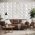 thumbnail image 2 of Ambesonne Floral Window Curtains, Flower Petals Growth, Each 28" W x 63" L, Pale Blue Orange, 2 of 5