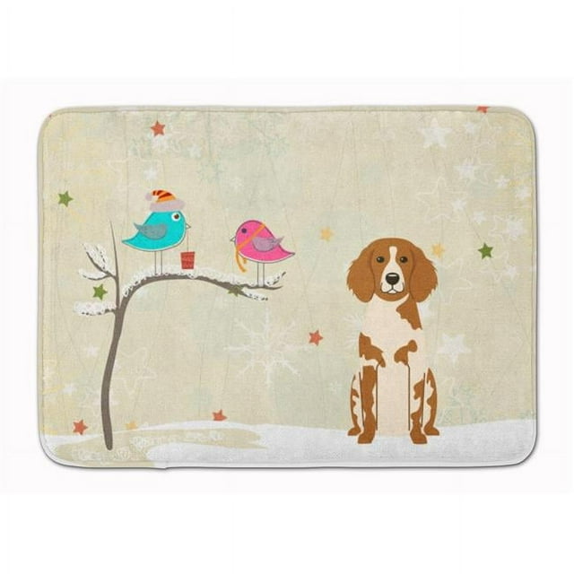 Carolines Treasures BB2544RUG Christmas Presents Brittany Spaniel Machine Washable Memory Foam Mat