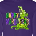 thumbnail image 4 of Inktastic Happy Mardi Gras Big and Little Alligators with Beads Long Sleeve T-Shirt, 4 of 5